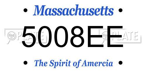 5008EE Massachusetts License Plate
