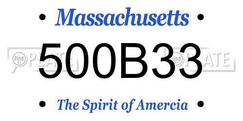 500B33 Massachusetts License Plate