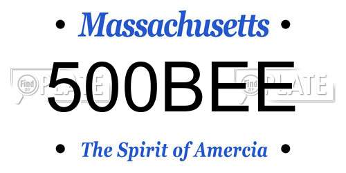 500BEE Massachusetts License Plate