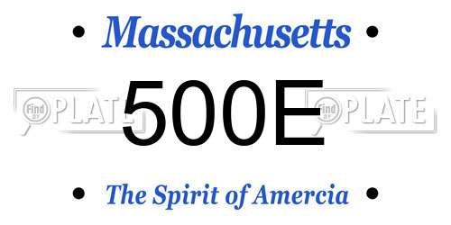 500E Massachusetts License Plate