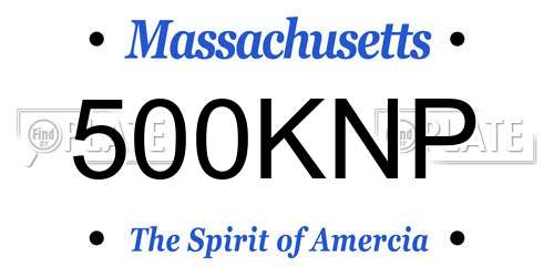 500KNP Massachusetts License Plate