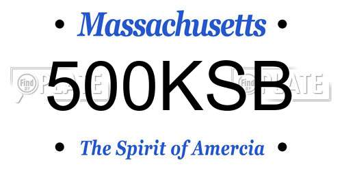 500KSB Massachusetts License Plate