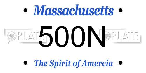 500N Massachusetts License Plate