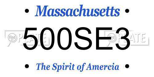 500SE3 Massachusetts License Plate