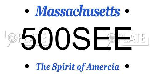 500SEE Massachusetts License Plate