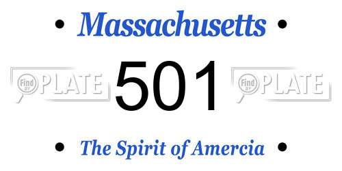 501 Massachusetts License Plate