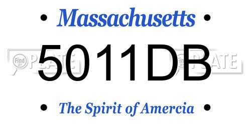 5011DB Massachusetts License Plate