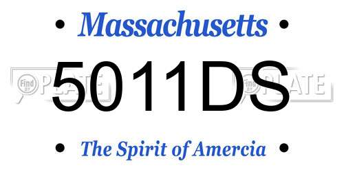5011DS Massachusetts License Plate