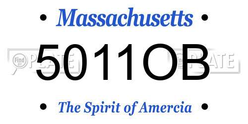 5011OB Massachusetts License Plate