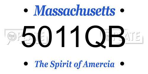 5011QB Massachusetts License Plate