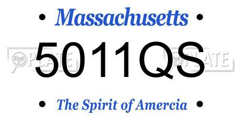 5011QS Massachusetts License Plate