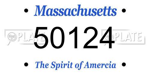 50124 Massachusetts License Plate