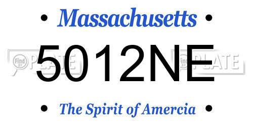 5012NE Massachusetts License Plate