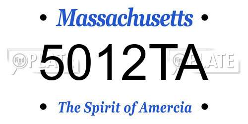 5012TA Massachusetts License Plate