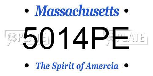 5014PE Massachusetts License Plate