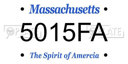 5015FA Massachusetts License Plate