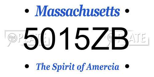 5015ZB Massachusetts License Plate