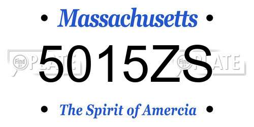 5015ZS Massachusetts License Plate