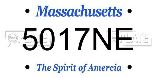 5017NE Massachusetts License Plate