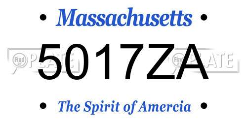 5017ZA Massachusetts License Plate