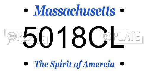 5018CL Massachusetts License Plate