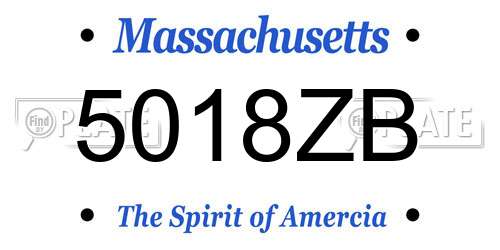 5018ZB Massachusetts License Plate