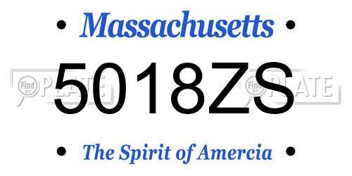 5018ZS Massachusetts License Plate