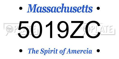5019ZC Massachusetts License Plate