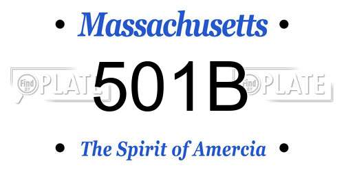 501B Massachusetts License Plate