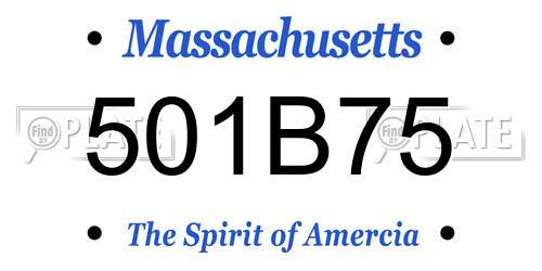 501B75 Massachusetts License Plate