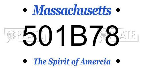 501B78 Massachusetts License Plate