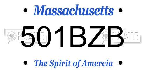 501BZB Massachusetts License Plate
