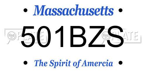 501BZS Massachusetts License Plate