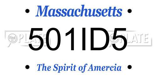 501ID5 Massachusetts License Plate