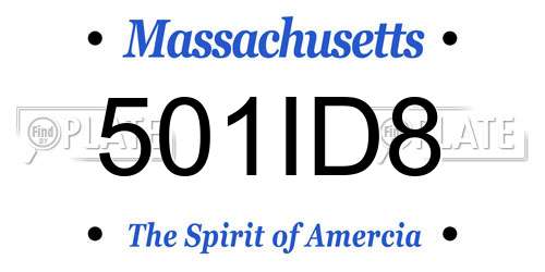 501ID8 Massachusetts License Plate