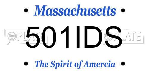 501IDS Massachusetts License Plate