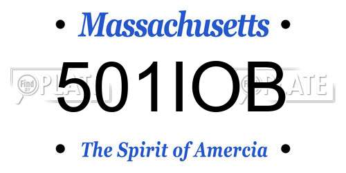 501IOB Massachusetts License Plate