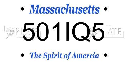 501IQ5 Massachusetts License Plate