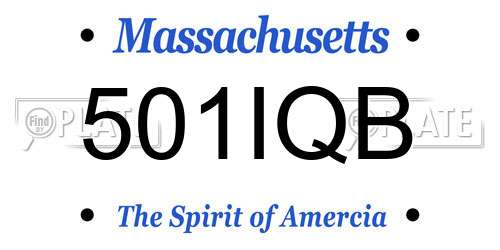 501IQB Massachusetts License Plate