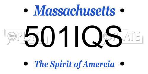 501IQS Massachusetts License Plate