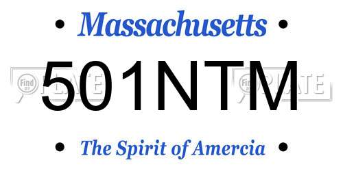 501NTM Massachusetts License Plate