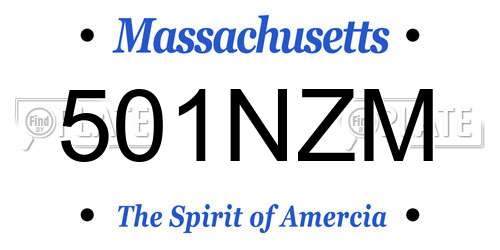 501NZM Massachusetts License Plate