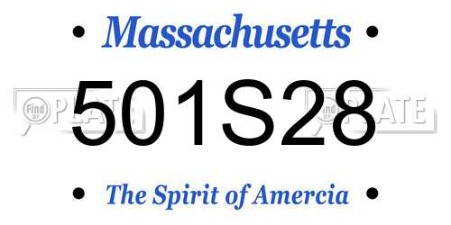 501S28 Massachusetts License Plate
