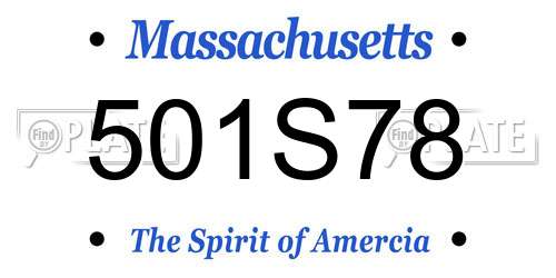 501S78 Massachusetts License Plate