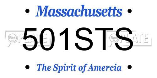 501STS Massachusetts License Plate