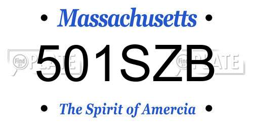 501SZB Massachusetts License Plate