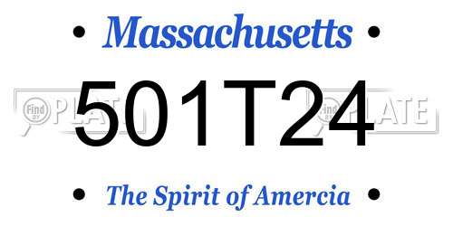 501T24 Massachusetts License Plate