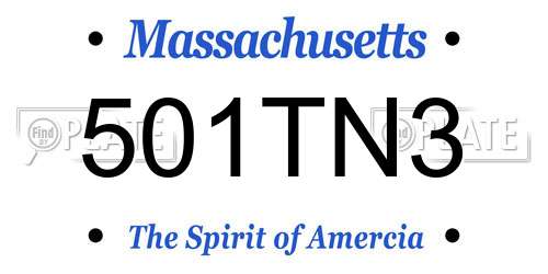501TN3 Massachusetts License Plate
