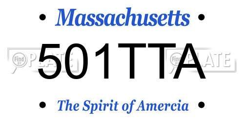 501TTA Massachusetts License Plate