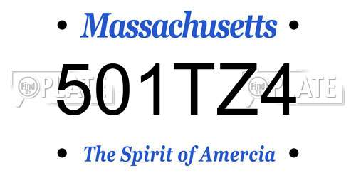 501TZ4 Massachusetts License Plate